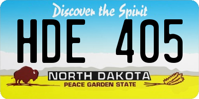ND license plate HDE405