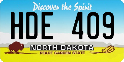 ND license plate HDE409