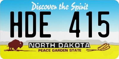 ND license plate HDE415