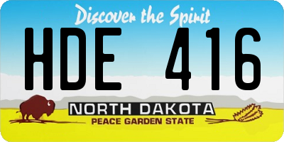 ND license plate HDE416