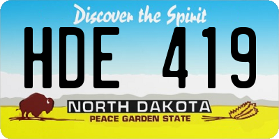 ND license plate HDE419