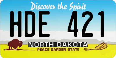 ND license plate HDE421