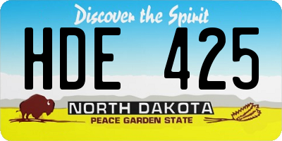 ND license plate HDE425