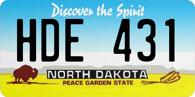 ND license plate HDE431