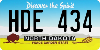 ND license plate HDE434