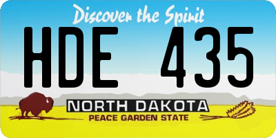 ND license plate HDE435