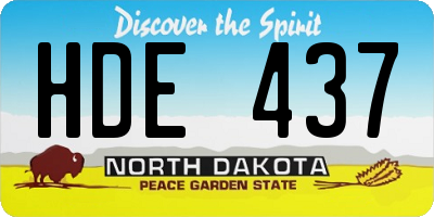 ND license plate HDE437