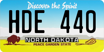 ND license plate HDE440
