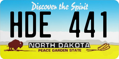 ND license plate HDE441