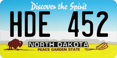 ND license plate HDE452