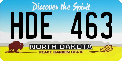 ND license plate HDE463