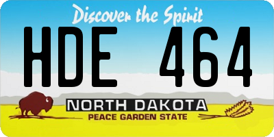 ND license plate HDE464
