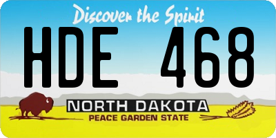 ND license plate HDE468