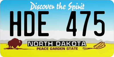 ND license plate HDE475