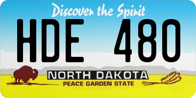 ND license plate HDE480