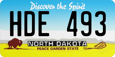 ND license plate HDE493