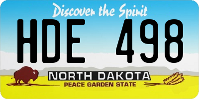 ND license plate HDE498