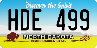 ND license plate HDE499
