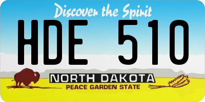 ND license plate HDE510