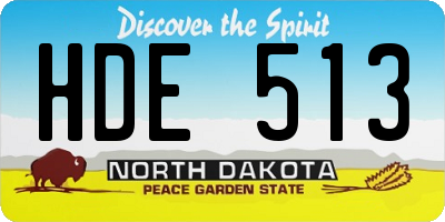 ND license plate HDE513