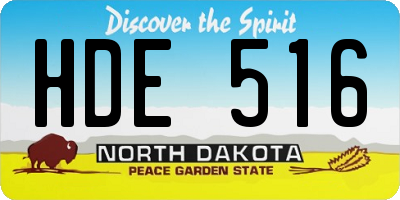 ND license plate HDE516