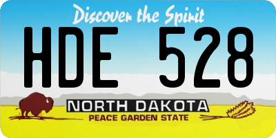 ND license plate HDE528