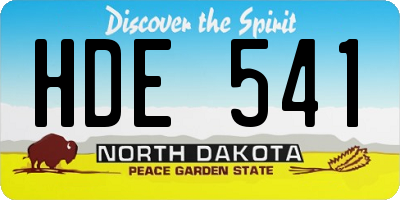 ND license plate HDE541