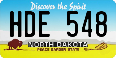 ND license plate HDE548