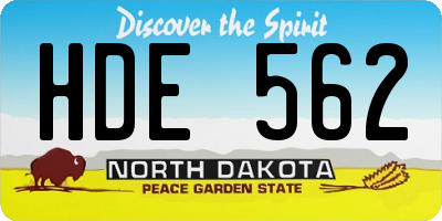 ND license plate HDE562