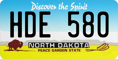ND license plate HDE580