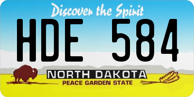ND license plate HDE584