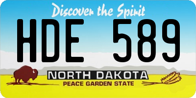 ND license plate HDE589