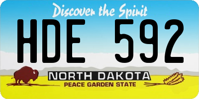 ND license plate HDE592