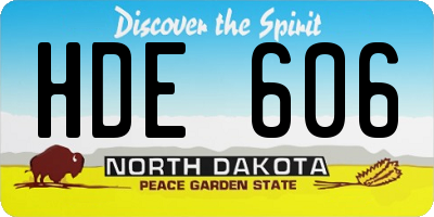 ND license plate HDE606