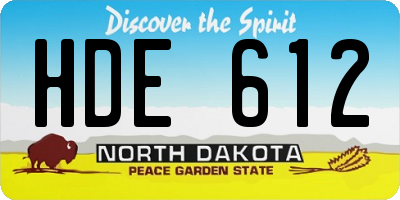 ND license plate HDE612