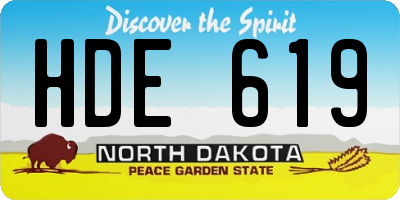 ND license plate HDE619