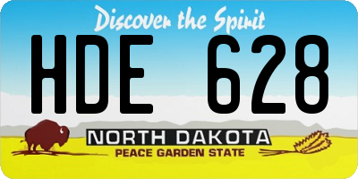 ND license plate HDE628