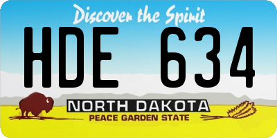 ND license plate HDE634