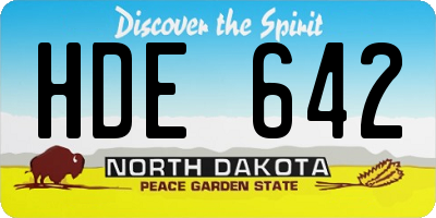 ND license plate HDE642