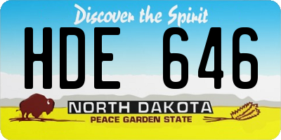 ND license plate HDE646