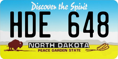 ND license plate HDE648