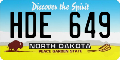 ND license plate HDE649