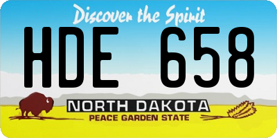 ND license plate HDE658