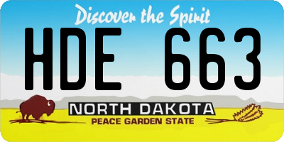 ND license plate HDE663