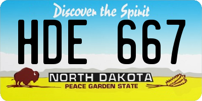 ND license plate HDE667