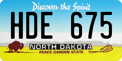 ND license plate HDE675