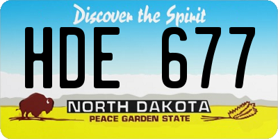 ND license plate HDE677