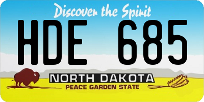ND license plate HDE685