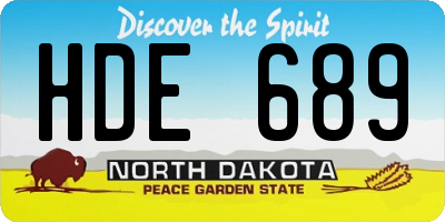 ND license plate HDE689