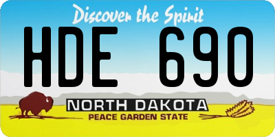 ND license plate HDE690
